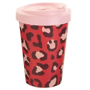 Wild Life Animal Print Reusable Screw Top Bamboo Composite Travel Mug