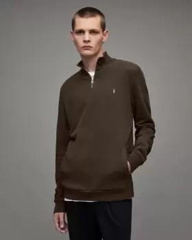 AllSaints Raven Half Zip Funnel Neck Sweatshirt