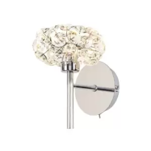 Luminosa , 1 Light G9 Switched Wall Lamp With Polished Chrome And Crystal Shade