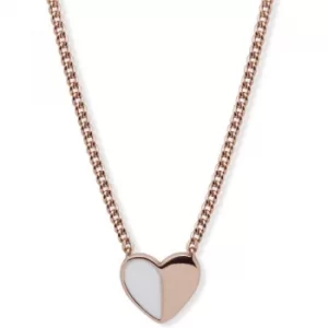 DKNY Jewellery Rose Gold Coloured Enamel Heart 16" Necklace