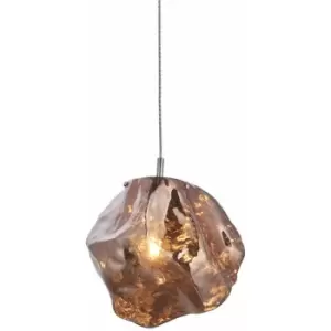 Metallic Copper Rock Design Ceiling Pendant Light Dimmable Hanging Light Fitting