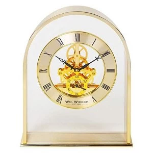 Gold Arch Mantel Clock with Skeleton Mvmnt