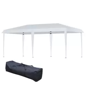 Outsunny 6 X 3M Pop Up Gazebo Patio Party Event Heavy Duty Canopy - White