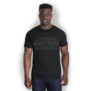 Star Wars - Episode VII Force Awakens Logo Unisex Small T-Shirt - Black