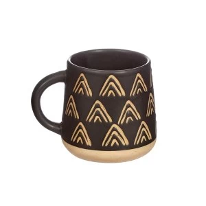 Sass & Belle Wax Resist Triangles Black Mug