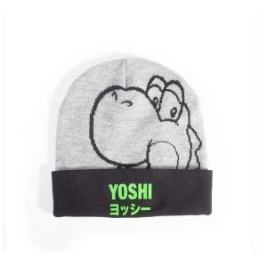 Nintendo - Yoshi Face Unisex One Size Beanie - Grey/Black