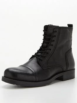 Jack & Jones Russel Leather Boots - Anthracite