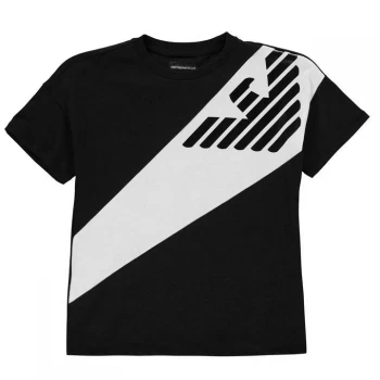 Emporio Armani Stripe Logo T-Shirt Black Size 5 Years Boys