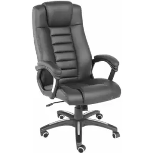 Luxury office chair made of artificial leather - desk chair, computer chair, ergonomic chair - Black - black