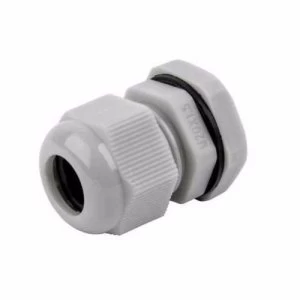 Zexum M20 IP68 Nylon Cable Gland with Locknut - Grey