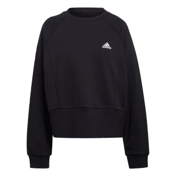 adidas Essentials Studio Fleece Sweatshirt Womens - Black / White