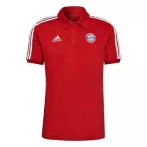 adidas FC Bayern 3-Stripes Polo Shirt Mens - Red