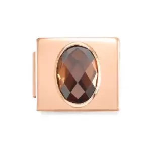 Nomination GLAM Rose Gold Champagne Faceted Oval CZ Charm