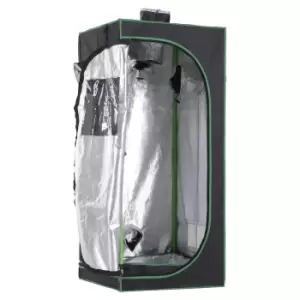 Outsunny Hydroponic Plant Grow Tent W/ Window Tool Bag, 60L x 60W x 140Hcm-Black/Green