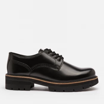 Clarks Womens Orianna Leather Chunky Derby Shoes - Black - UK 4