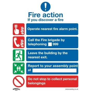 Safety Sign - Fire Action Without Lift - Plastic - Pack of 10