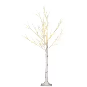 Pre-Lit Artificial White Birch Tree with 72 LED Lights 4ft, white