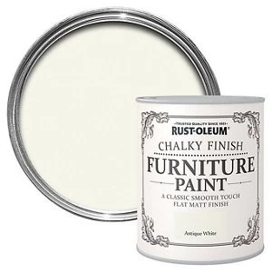 Rust-Oleum Antique white Chalky effect Matt Furniture Paint 125ml