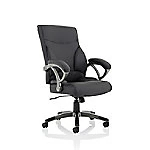 Executive Chair Kansas Black Faux Leather With Arms