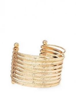 Mood Gold Plated Texture Cuff Bracelet