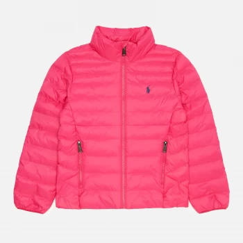 Polo Ralph Lauren Girls Recycled Pack-A-Way Bomber Jacket - Sport Pink - 10 Years