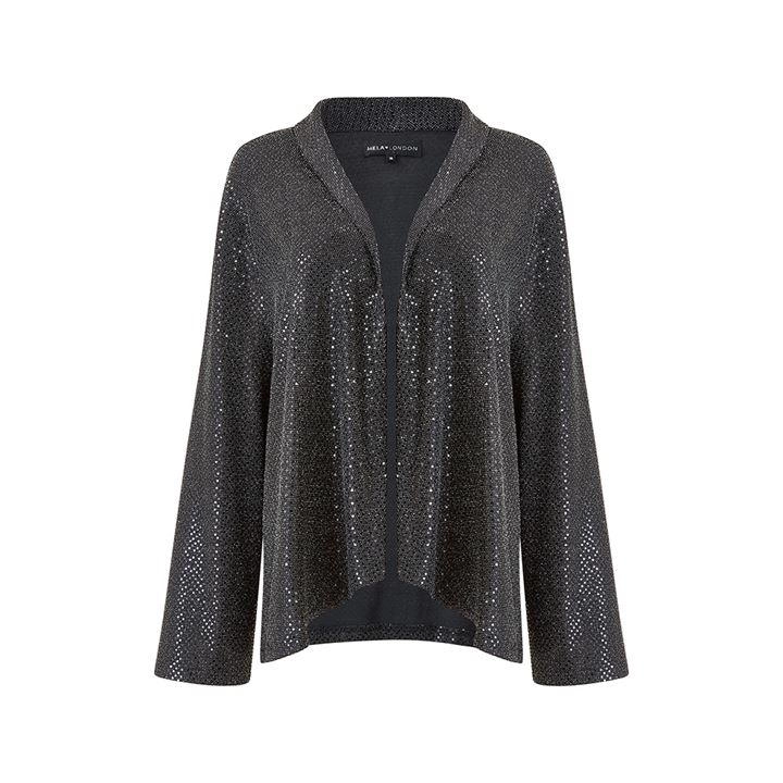 Mela London Curve Black Sequin Jacket - 16