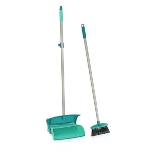 Leifheit Long Handled Dust Pan Set - Turquoise