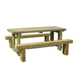 Forest Garden Sleeper Bench and Table Set 1.2m