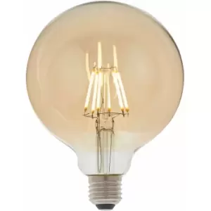 Loops - LED Filament Lamp Bulb Dimmable 6W E27 LED 125mm Amber Tinted Glass Globe