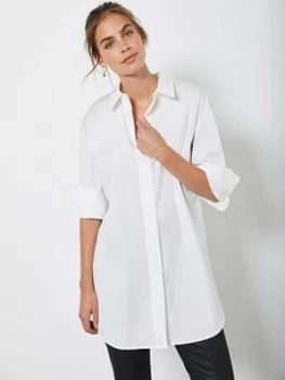 Mint Velvet Oversized Cotton Shirt - Ivory