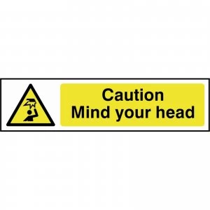 Scan Caution Mind Your Head Sign 200mm 50mm Standard