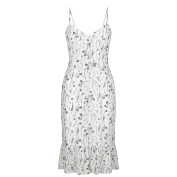 Jack Wills Ledbury Button Through Midi Cami Dress - White