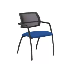 Dams MTO Tuba Black 4 Leg Frame Conference Chair with Half Mesh Back - Blizzard