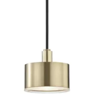 Nora 1 Light Pendant Brass, Glass