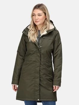 Regatta Remina Waterproof Insulated Jacket - Dark Khaki, Vanilla, Size 8, Women