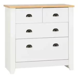 Seconique Ludlow 2+2 Drawer Chest - White/Oak Effect