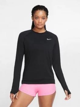 Nike Running Long Sleeve Pacer Crew Top - Black