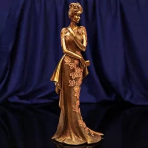 Raffles Collection Lady Figurine Bronze & Orange Finish 34cm