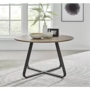 Santorini Brown Wood Contemporary Round Dining Table