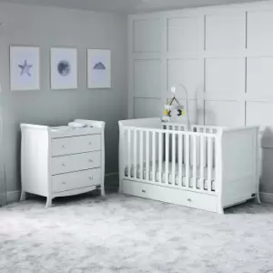 Ickle Bubba Snowdon Classic 2 Piece Furniture Set And Finest Mattress - White