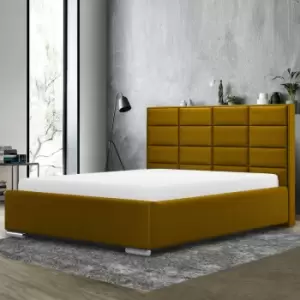 Envisage Trade - Tuanso Upholstered Beds - Plush Velvet, Single Size Frame, Mustard - Mustard