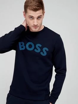 BOSS Salbo Iconic Logo Sweatshirt - Dark Blue , Dark Blue, Size L, Men