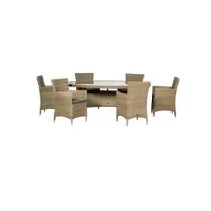 A-mir - WENTWORTH 6 Seater Ellipse Carver Dining Set