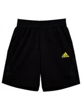 Boys, Adidas Youth Predator Short, Black/Yellow, Size 5-6 Years