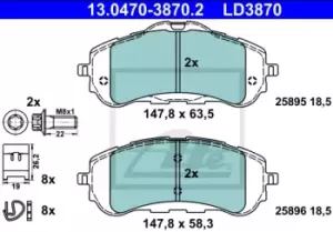 ATE Brake pad set 13.0470-3870.2 Brake pads,Brake pad set, disc brake OPEL,PEUGEOT,CITROEN,COMBO Großraumlimousine (X19),Combo E Kasten / Kombi (X19)