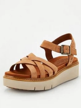 Timberland Safari Dawn Multi Chunky Flatform Wedge Sandal - Rust