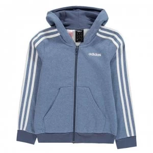 adidas Girls 3-Stripes Zip Track Top Hoodie - Tech Ink