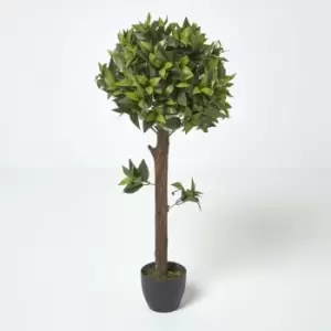 HOMESCAPES One Ball Bay Topiary Tree 3 Feet Tall Artificial Plant or Tree - Green