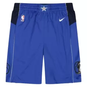 nike NBA DALLAS MAVERICKS DRI-FIT ICON SWINGMAN ROAD SHORTS, GAME ROYAL/COLLEGE NAVY/FLT SILVER/WHITE