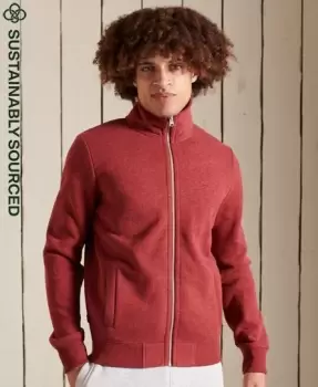 Superdry Mens Organic Cotton Vintage Logo Zip Track Top Red / Rhubarb Marl - Size: S